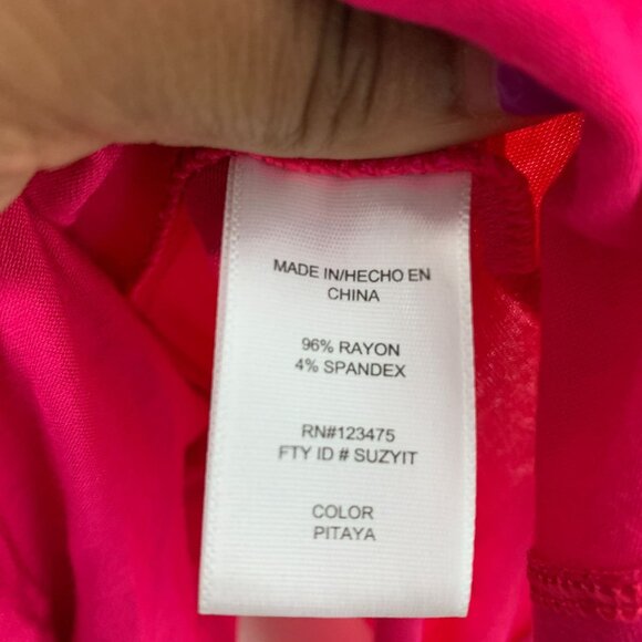 🟣🟣🟣 ELLEN TRACY Womens Size Medium Pink Flowy Short Basic Sleeve Blouse - Picture 5 of 8